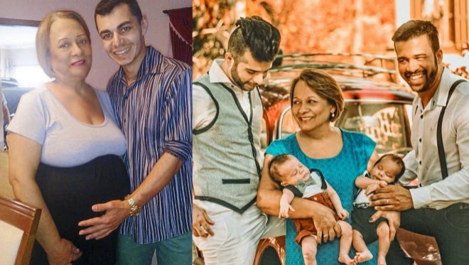 Una mujer de 58 años es madre y abuela de los mellizos de su hijo homosexual