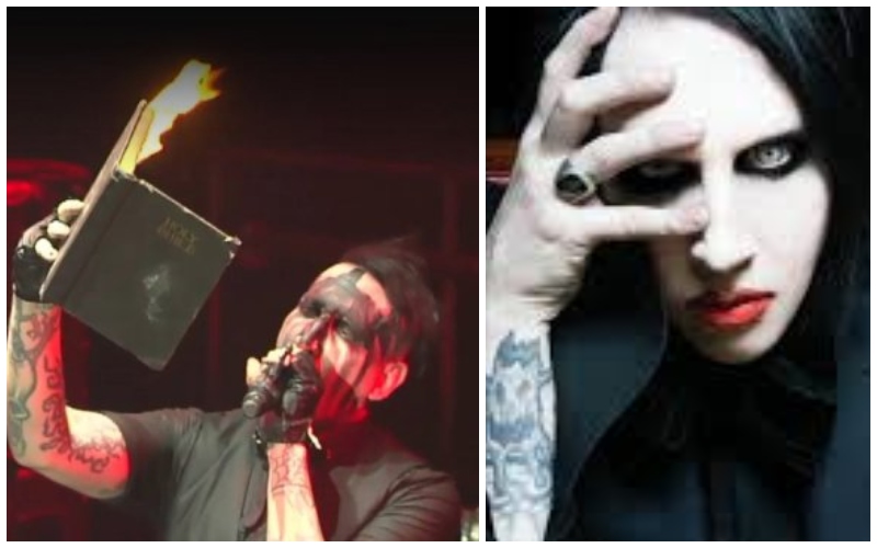 ¡Blasfemia! Marilyn Manson quema la Biblia y alaba al Anticristo