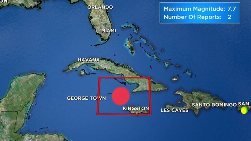 Terremoto de magnitud 7.7 estremece Cuba y Jamaica