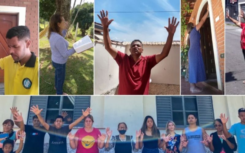 Ciudadanos de Bragança Paulista realizaron oración en la puerta de sus casas